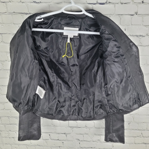 BCBGENERATION | striped faux leather biker moto jacket - Picture 4 of 10